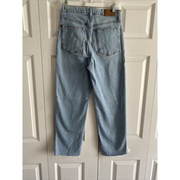Madewell Womens 27 Light Wash Perfectly Vintage Straight Jean Raw Hem - Picture 6 of 8